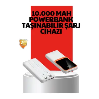 10000 mAh Taşınabilir Powerbank Çift Çıkışlı Type-C ve Lightning Uyumlu