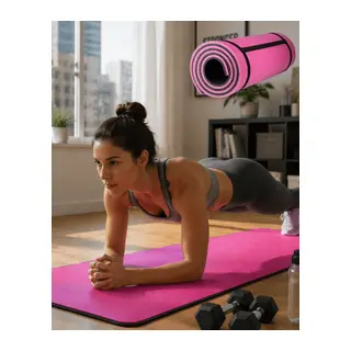 10 mm Yoga Spor Matı Çift Taraflı Kullanım Kaymaz Doku Esnek Dayanıklı Fitness Minderi