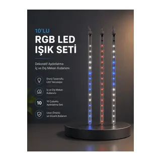Kayan Yıldız Efektli RGB LED Işık Seti İç ve Dış Mekan Kullanımı
