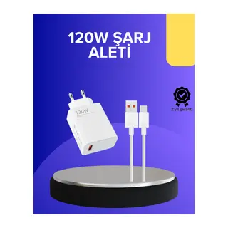 120 Watt Hızlı Şarj Adaptörü Samsung S20 S21 S22 S23 Uyumlu