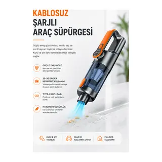 Yüksek Emiş Güçlü Taşınabilir Araç Süpürgesi