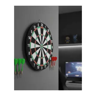 Kaliteli Ahşap Dart Tahtası 12 İnç 4 Dart Ok Seti