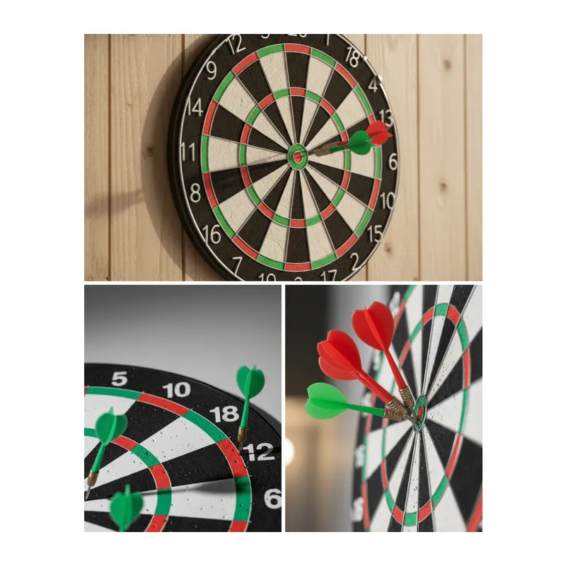 Kaliteli Ahşap Dart Tahtası 12 İnç 4 Adet Metal İğne Uçlu Ok