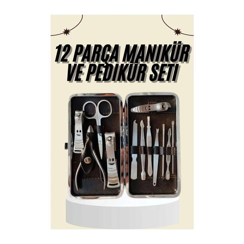 Tırnak Bakımı Tırnak Makası Profesyonel 12 Parça El Ayak Manikür Pedikür Seti