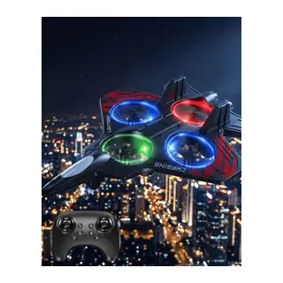 LED Işıklı Uzaktan Kumandalı Drone Fighter Jet Tasarımlı 360 Derece Dönebilen Oyuncak Uçak