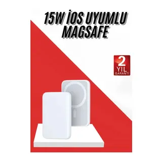 İOS Uyumlu Magsafe Kablosuz 15w Şarj Powerbank Magesafe