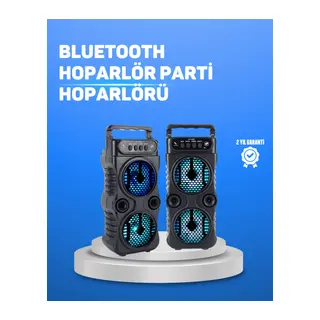 Kablosuz LED Işıklı Bluetooth Hoparlör – FM Radyolu, Mikrofon Girişli