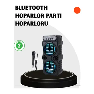 Bluetooth Bağlantılı Taşınabilir Hoparlör – LED Işıklı, FM Radyolu, Mikrofon Girişli