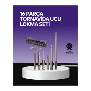 Çok Amaçlı 16lı Bits Uç Seti Dayanıklı Tornavida Adaptör