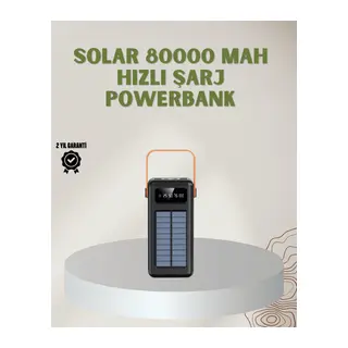 Powerbank Solar Fenerli Çoklu Kablolu Taşınabilir Şarj Aleti