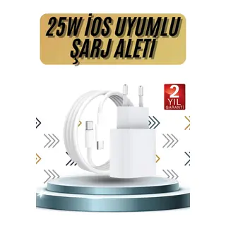 15/Pro/Pro Max 20W İOS Uyumlu Hızlı Şarj Aleti Adaptörlü Beyaz