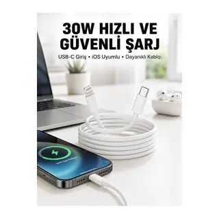 İOS Uyumlu 8 X Xs Xr 11 12 13 14/Pro Max Mini Plus Şarj Kablosu Yeni Nesil