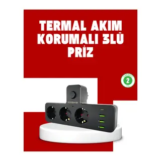7 Portlu Çoklu Priz USB ve Type-C Girişli Akıllı Güç Ünitesi