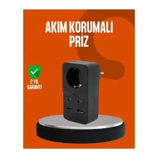 Akım Korumalı Priz 4 USB Type C Destekli Yüksek Isı Dayanımlı