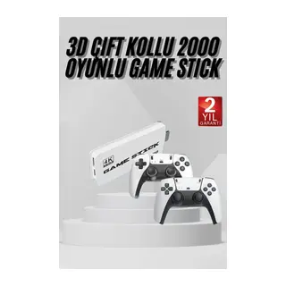 yeni nesil 3D 4K 2000 Oyunlu Game Stick Oyun Konsolu Çift Konsol
