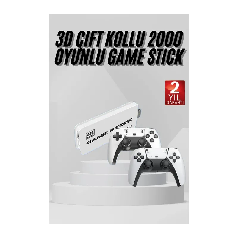 yeni nesil 3D 4K 2000 Oyunlu Game Stick Oyun Konsolu Çift Konsol