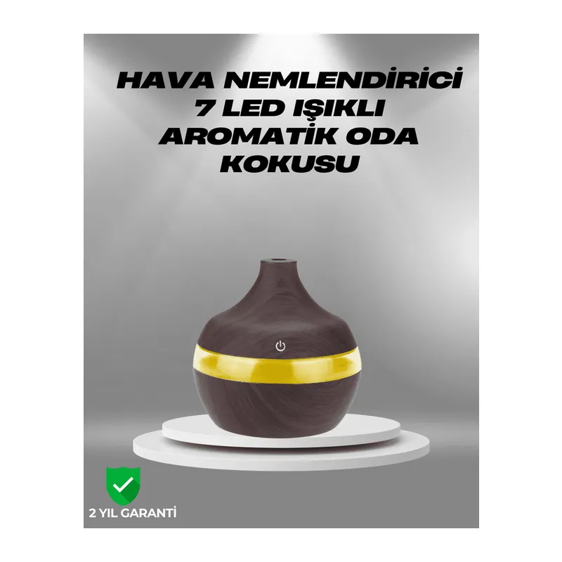 Aromaterapi Uyumlu 300 ml LED Işıklı Oda Kokusu Difüzörü