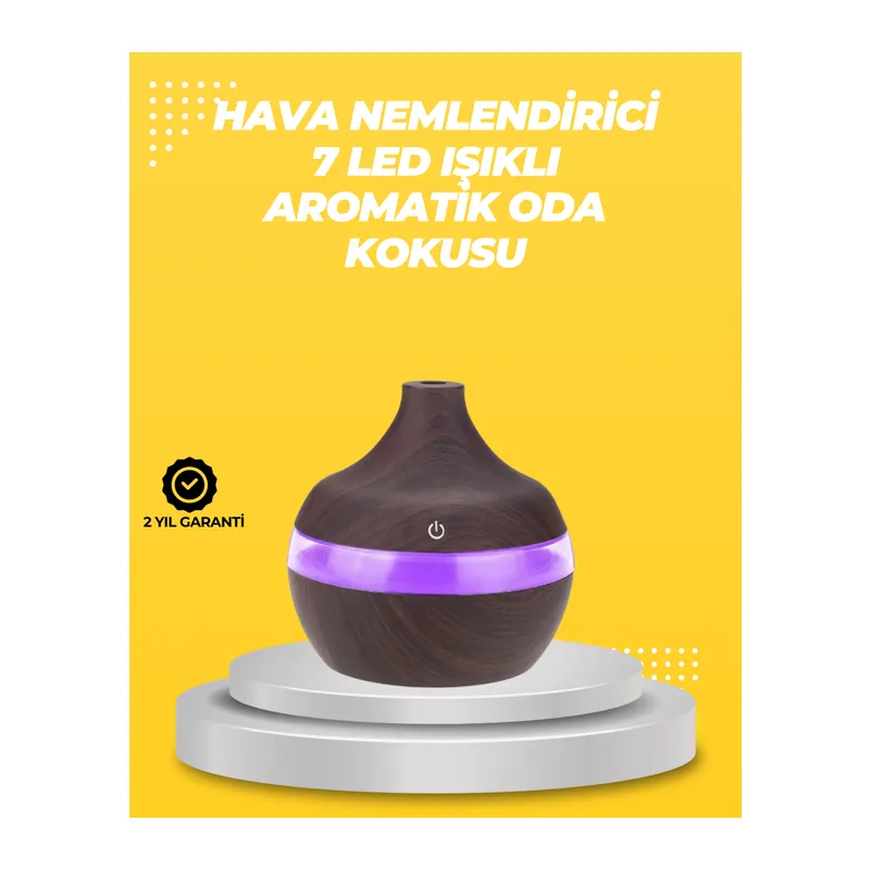 7 Renk LED Işıklı Ultrasonik Aroma Difüzör 300 ml