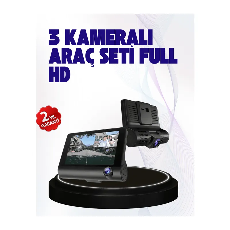 170° Geniş Açılı Araç Kamerası – 4.0” IPS Ekranlı Full HD DVR