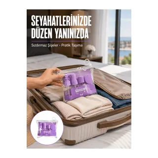 5 Parça Seyahat Kişisel Bakım Seti Şişe Sprey Krem Kutulu Yeni Nesil