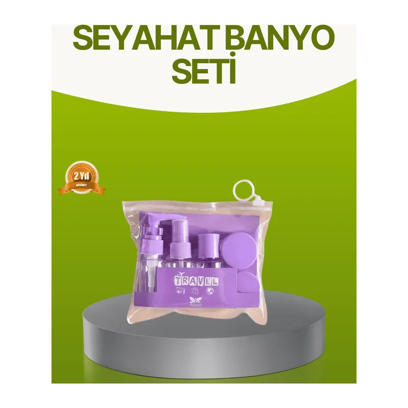 Seyahat Banyo Seti 5 Parça Şeffaf Taşıma Çantalı 30 ml
