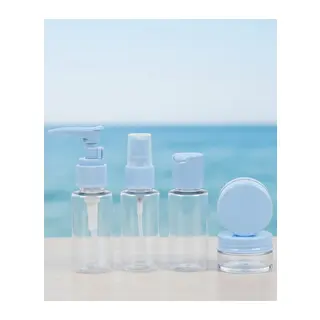 5’li Seyahat Dolum Şişe Seti 30 ml Şeffaf Taşıma Çantalı