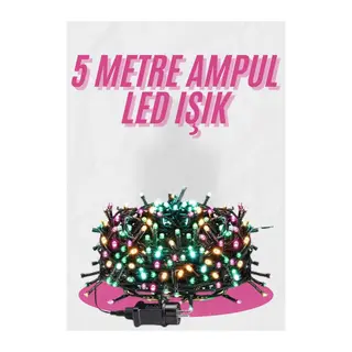 5 Metre Ampul LED Işık Renkli RGB Çok Renkli Led Aydınlatma