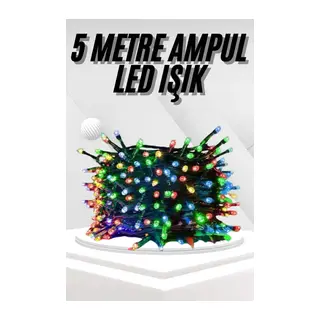 Ledli Fişli Led Dekor Lambası 5M RGB Yılbaşı Ağacı Işığı