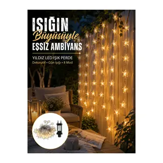 Dekoratif Yıldız Led Aydınlatma 20 Ledli 5 Metre Günışığı Yeni Nesil