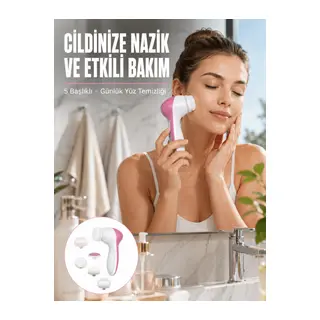 5 Başlıklı Cilt Temizleme Cihazı Ultra Kaliteli Yumuşak Kırşıklık Karşıtı Yeni Nesil