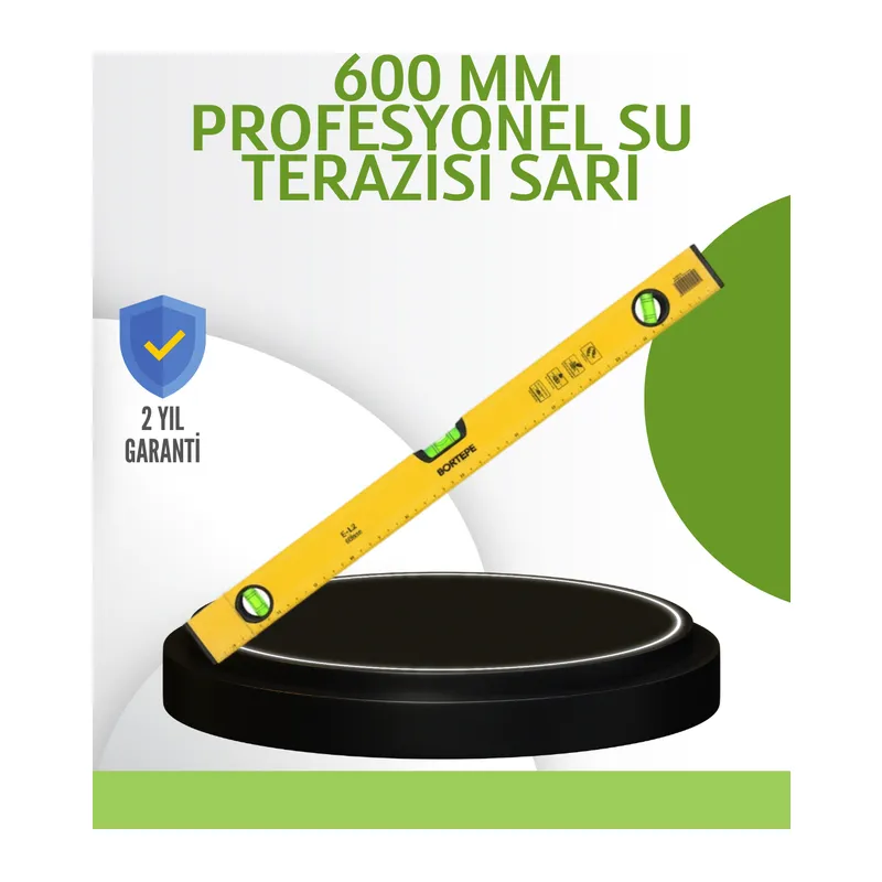 Hassas Ölçüm Sağlayan 600 mm Sarı Su Terazisi