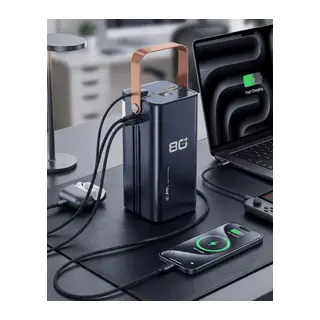 80000 mAh Taşınabilir Powerbank Süper Hızlı Şarj Çoklu Çıkış ve LED Göstergeli