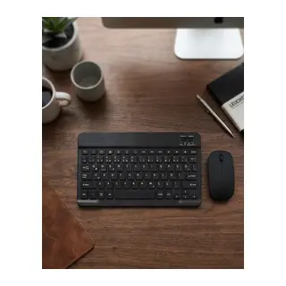 Wireless Klavye Mouse Seti Bluetooth Bağlantılı İnce Tasarım Sessiz Kullanım