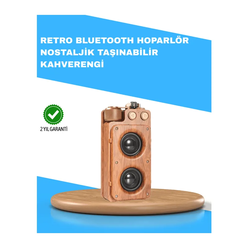 Retro Radyo Tasarım Bluetooth Hoparlör 1800mAh Uzun Çalma Süresi