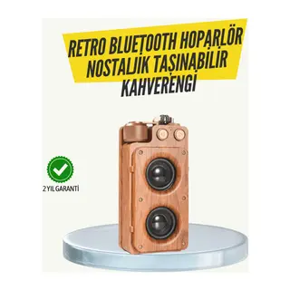 Klasik Görünümlü Bluetooth Hoparlör 360 Derece Stereo ve Radyo