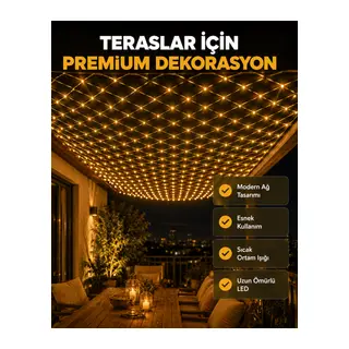 Dekoratif LED File Işık Ağ Tasarımlı Balkon Bahçe ve Oda Aydınlatması