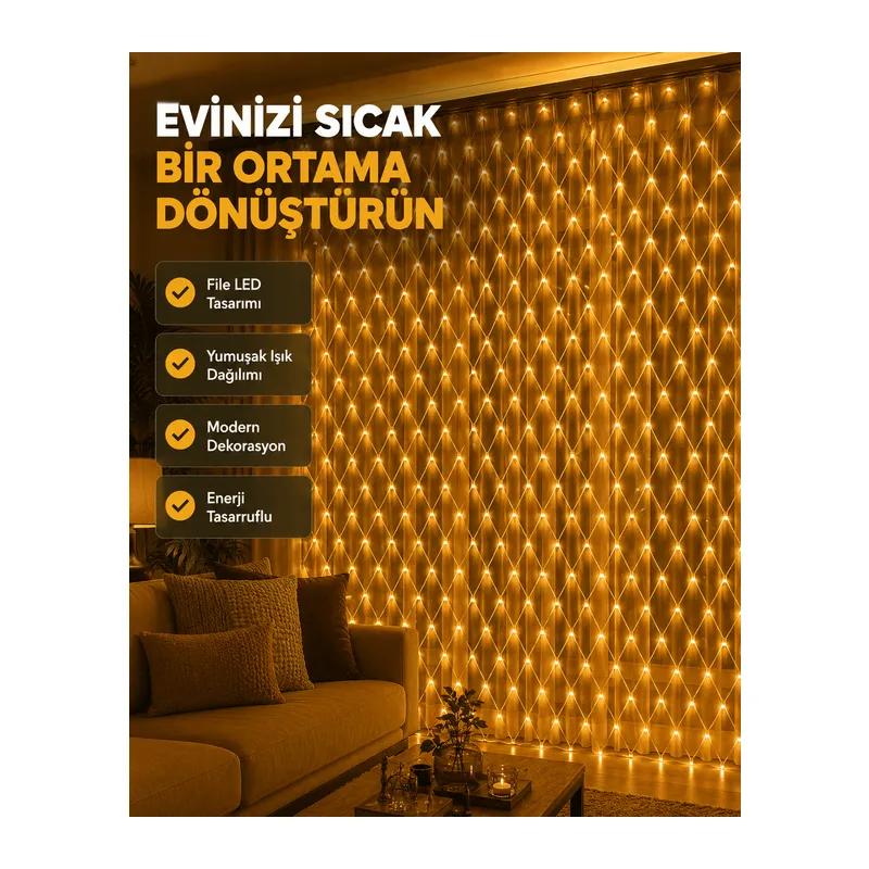 Ağ Şeklinde LED File Işık Dekoratif Ortam Aydınlatma Bahçe Balkon Süsü