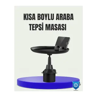 360° Döner Araç Bardaklık Tepsisi Geniş Yemek Alanlı Telefon Standlı