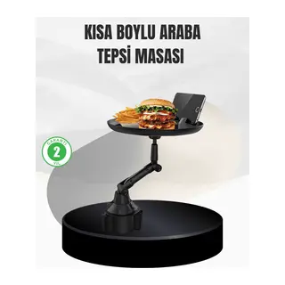 Universal Araç İçi Bardaklık Tepsisi 9 İnç Yemek Alanı ve Telefon Standlı
