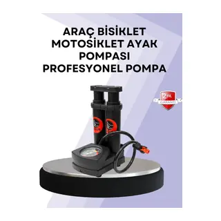 Basınç Saatli Ayak Pompası Bisiklet ve Araç Uyumlu