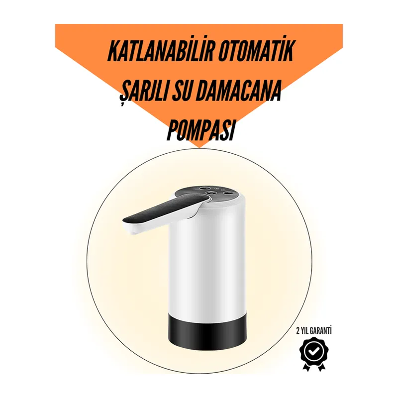 Taşınabilir Şarjlı Damacana Su Pompası Hijyenik Tasarım