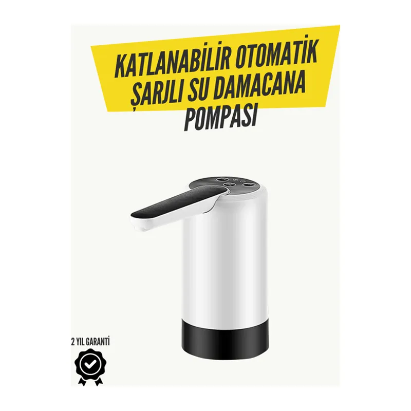 Katlanabilir Şarjlı Damacana Su Pompası Pratik Kullanım