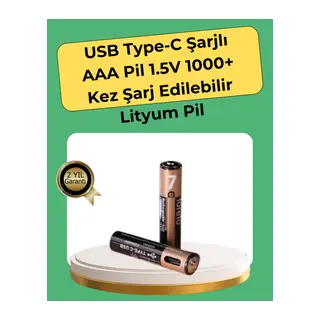 AAA Boyutunda USB Şarjlı Pil – Kompakt Tasarım, Geniş Uyumluluk