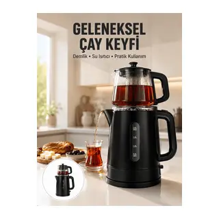 0,9 L Cam Demlik ve 1,7 L Su Haznesi ile Çay Keyfi Yeni Nesil