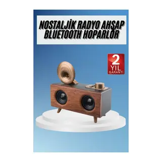 Gramafon Radyo Bluetooth Hoparlör Nostaljik Radyo FM Radyo