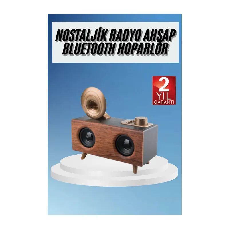 Gramafon Radyo Bluetooth Hoparlör Nostaljik Radyo FM Radyo