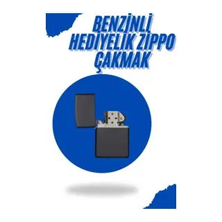Siyah Kutulu Metal Çakmak Benzinli Hediyelik Eşya