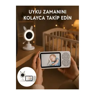 LCD Ekranlı Bebek İzleme Kamerası Ninnili Gece Görüşlü Güvenlik Sistemi Yeni Nesil