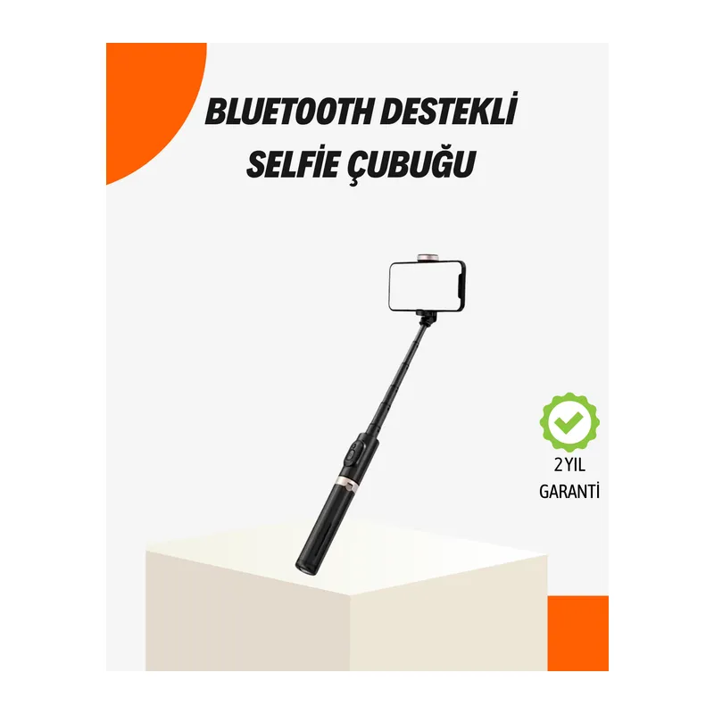 Bluetooth’lu Işıklı Selfie Çubuğu – Katlanabilir, 130 cm