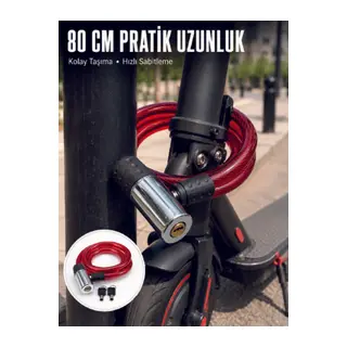 Şeffaf PVC Kaplamalı Anahtarlı Bisiklet Kilidi ile Güvenli Park Deneyimi